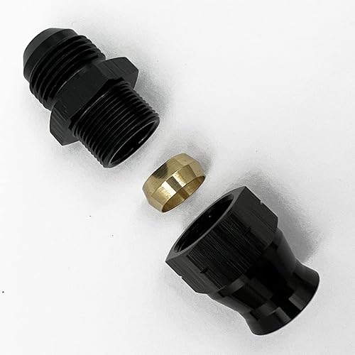 Miniatura 4 de Adaptador de tubo de combustible de línea dura de 10AN macho a 58 "(15.9 mm) de diámetro exterior de aluminio negro