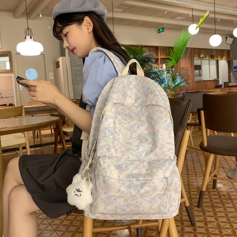 Cute Backpack Kawaii Shoulder Bag (Rainbow Design) – Y2k Aesthetic Preppy Daypack Coquette Stylish Bookbag (Purple)2