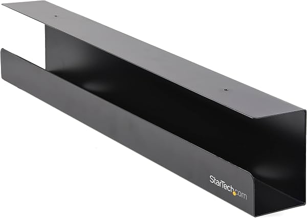 Bandeja para cables debajo del escritorio StarTech, 23-1/2"L x 4-1/2"P (UDCMTRAY) | organizador para escritorios de oficina o de pie, soporte para cables, alambres y regletas, administrador de cables para computadora