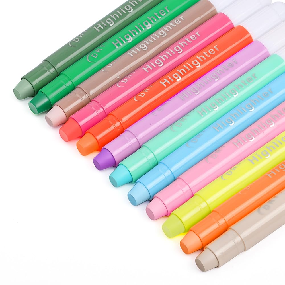 OFFCUP Bible Highlighter, Dry Highlighter, 12 Colors No Bleed Wax Highlighters, Marker Pens Set for Journaling Highlighting and Studying Children's Day Gifts