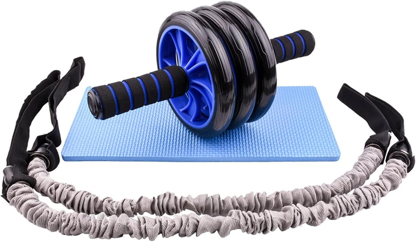 Bauchrad-Übungsroller mit Widerstandsbändern, Trainingsgerät für Kernfitness, bestes Bauchtraining