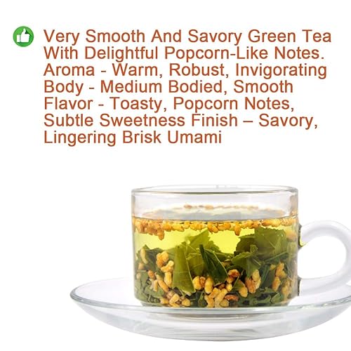 Miniatura 6 de Plant Gift Genmaicha - Té verde Genmai-cha con arroz tostado, Genmaicha - Té japonés de hojas sueltas - Té verde Gen Mai Cha, nivel de cafeína bajo