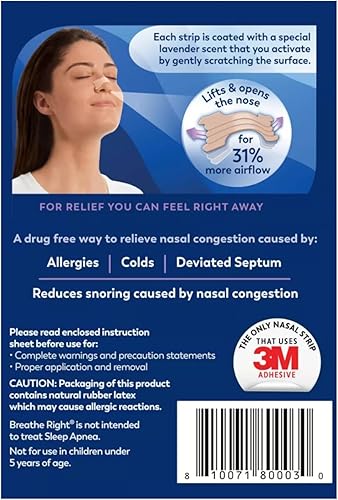 Miniatura 5 de Breathe Right Tiras nasales, lavanda, 26 unidades (paquete de 3)