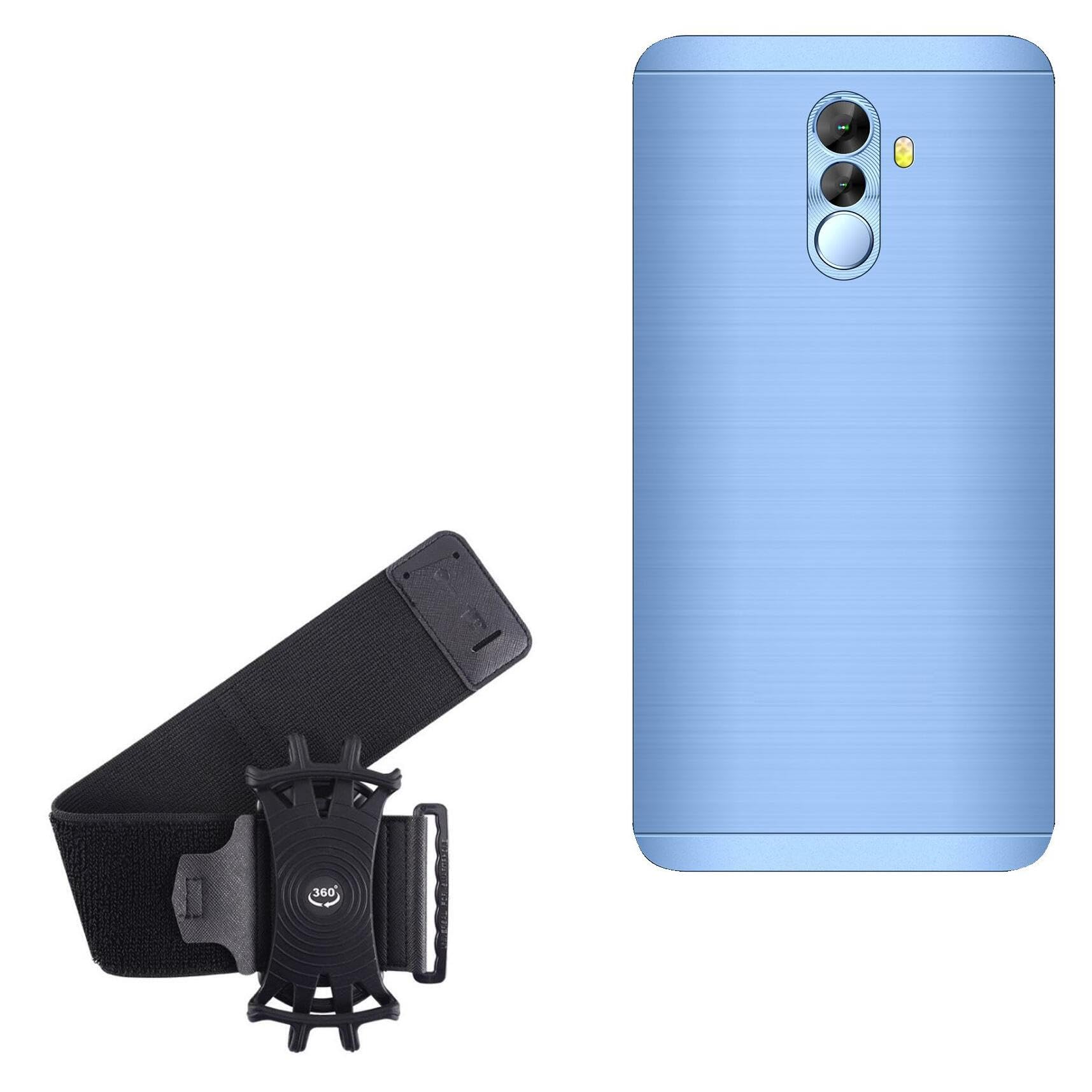 BoxWave Holster Compatible with verykool s5036 Apollo - ActiveStretch Sport Armband, Adjustable Armband for Workout and Running - Jet Black