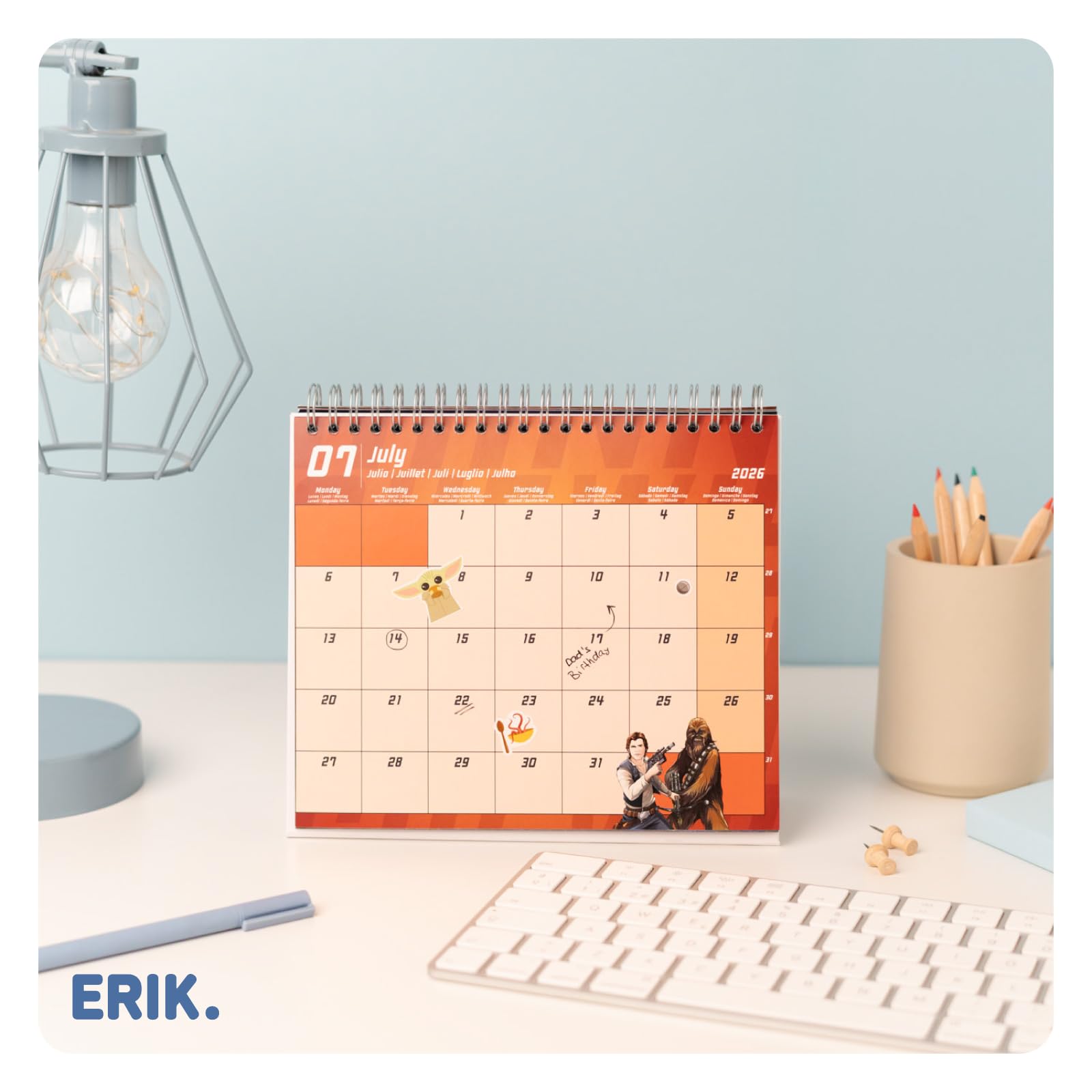 Grupo Erik Desk Calendar 2026 - Star Wars Calendar 2026 Month To View | Monthly Desk Planner, Desktop Gifts Under 10 Pounds | Star Wars Gifts For Friends