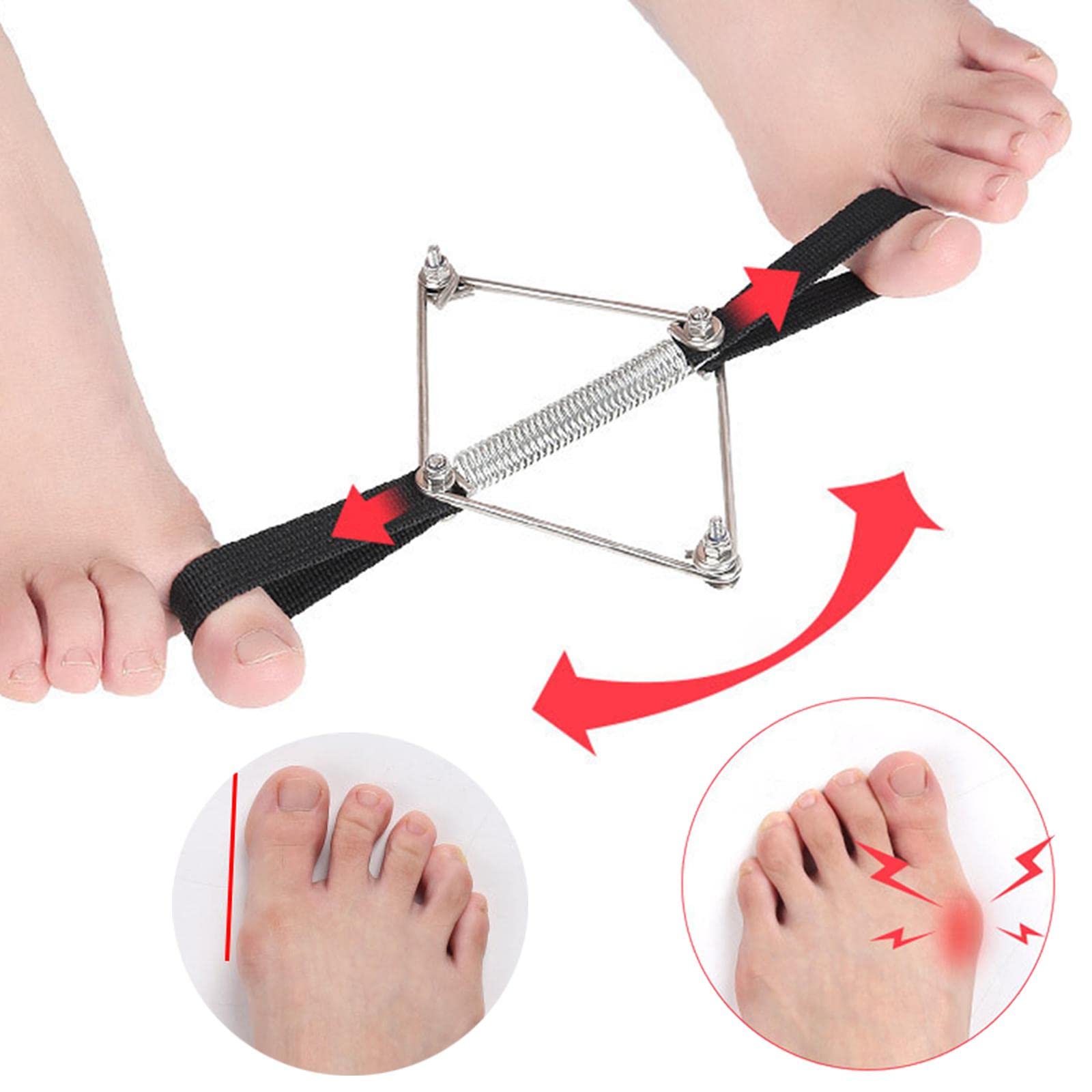Harilla Corrector de Buión Nylon de Acero Inoxidable Toe Toe Toe Toe Toe Toe Toe For Hammer Toes Yoga Fitness para Mujeres Los Hombres Usan El Método Pila