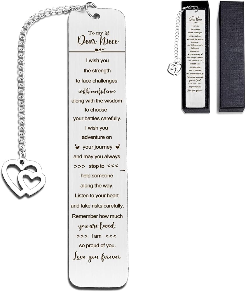 Niece Gifts from Auntie Bookmarks Niece Gift from Uncle Graduation Birthday Gifts Book Mark for Girls