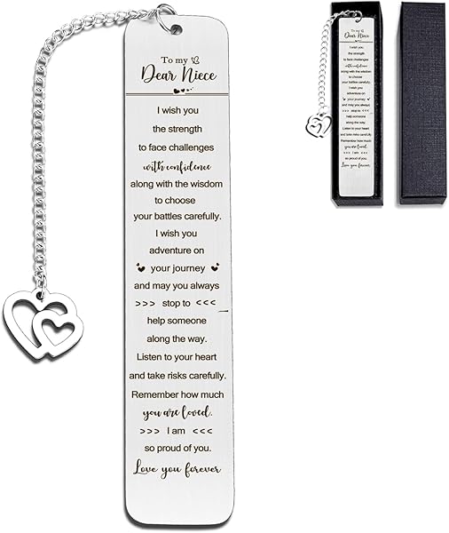 Niece Gifts from Auntie Bookmarks Niece Gift from Uncle Graduation Birthday Gifts Book Mark for Girls