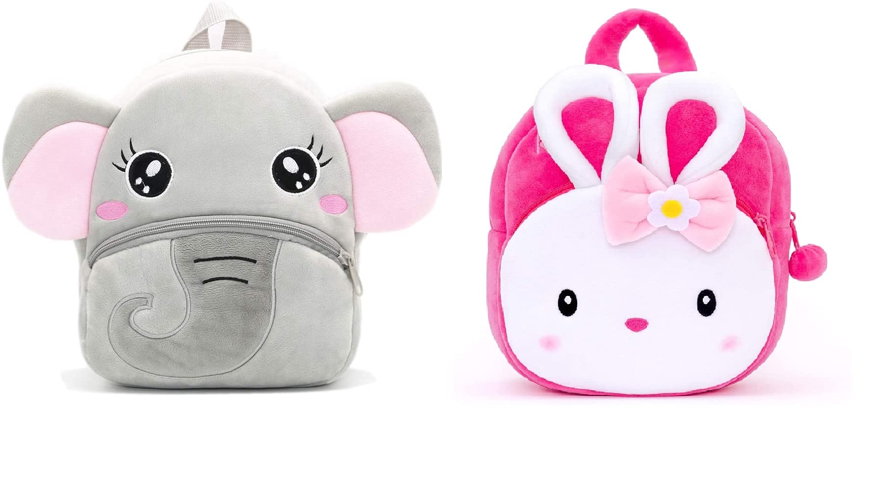 blue tree Kids School Bag Soft Plush Backpack Cartoon Bags Mini Travel Bag for for Girls Boys Toddler Baby Elephant & Konggi-image-36