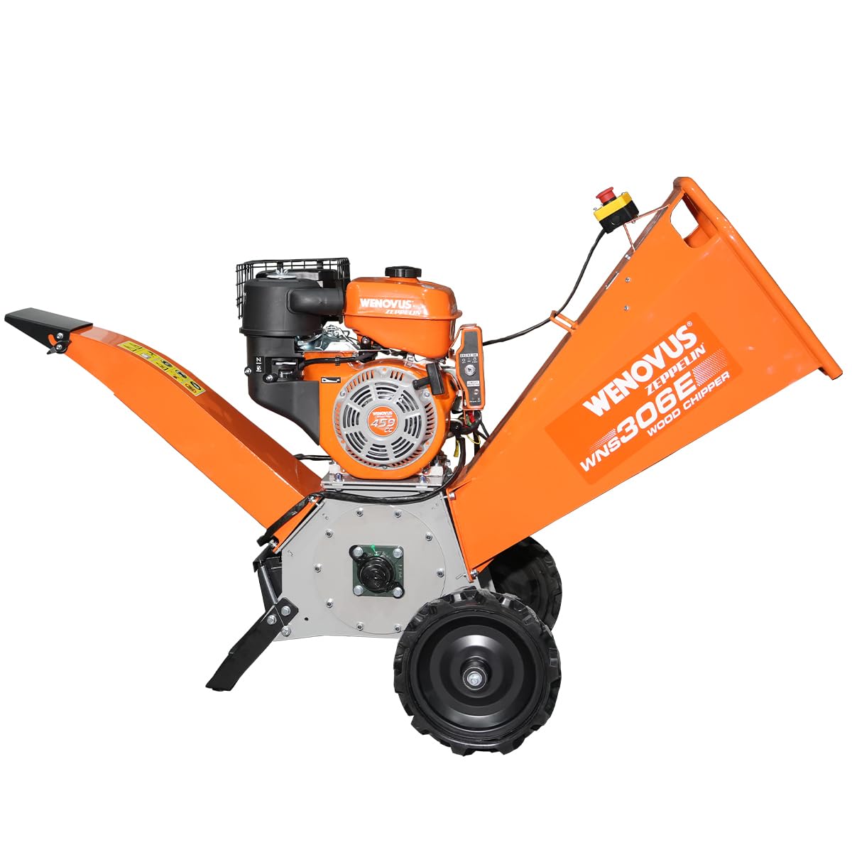Trituradora de Ramas Zeppelin Wenovus WNS306E, Motor 459cc, 15 HP, Corte 100mm, Arranque Eléctrico