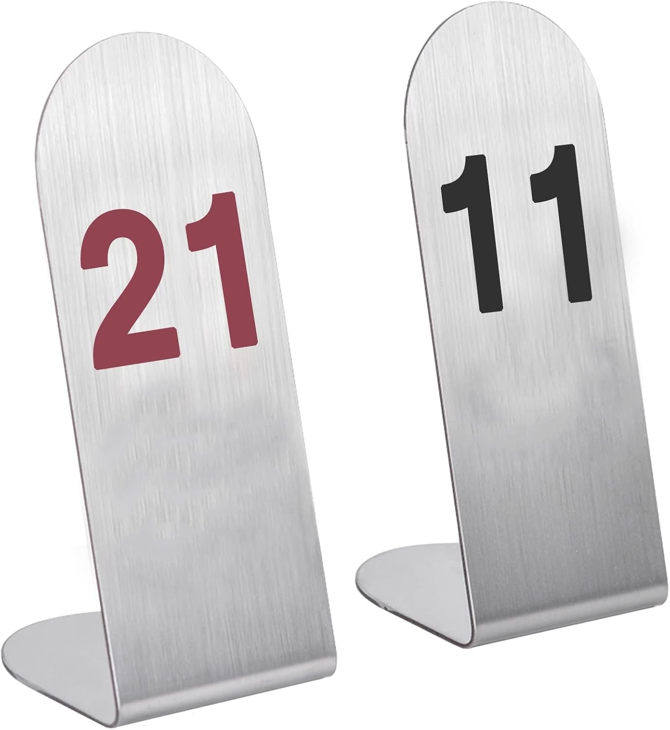 Stackable Table Number Cards Stainless Steel, Metal Number Tags 1-25/1-50, Upstanding Tabletop Number Sign for Restaurants, 13X6X4Cm, Long Usage Time