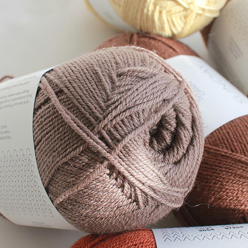 Häkelgarn Häkelgarn Baumwolle, Leinenknäuel Sunday 100% Merino Fingering Weight, weich, warm, for Handstricken und Häkeln, Herbst-Winter-Cardigans, Pullover, Tops, Carfts,(#4054)