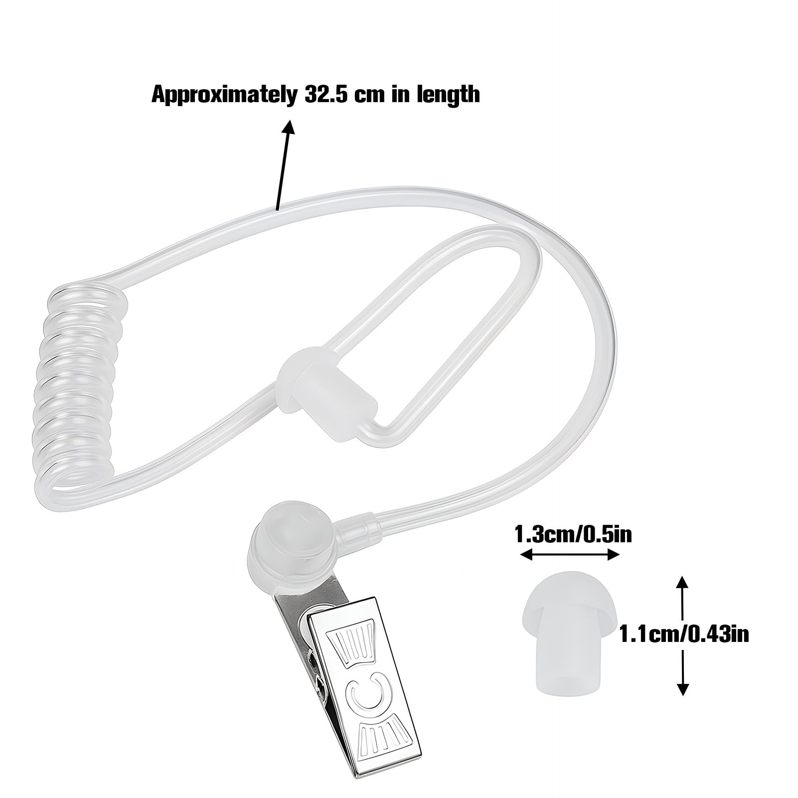 1 PCS Auricolari Walkie Talkie Con Microfono Con Pulsante Ptt, Cuffie Sicurezza Acustiche Invisibili per Radio Bidirezionali, Compatibili Con Radio Ricetrasmittenti, Ideali per Ambienti Rumorosi