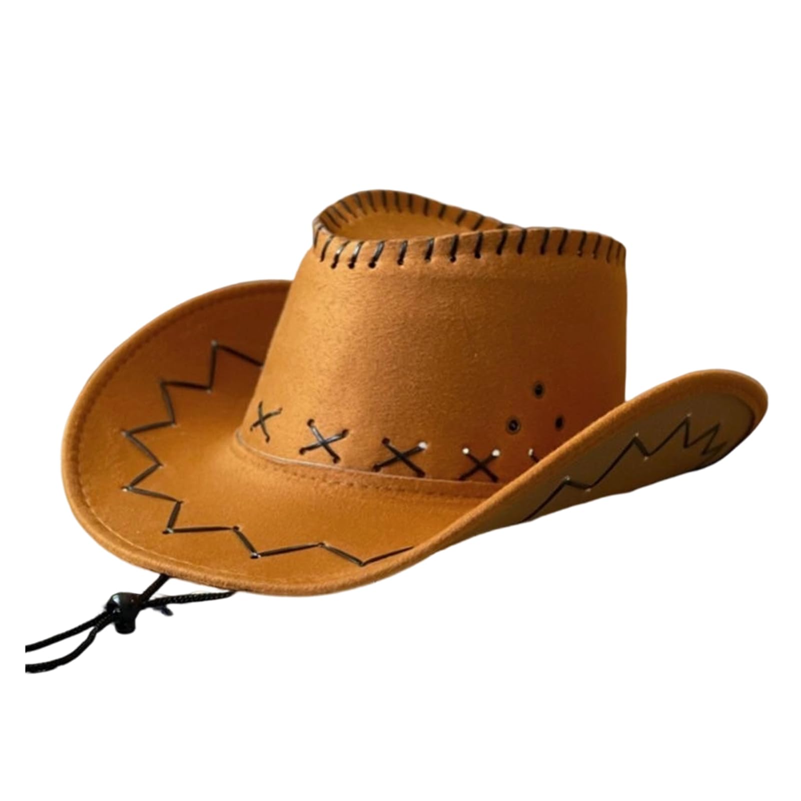 matumou Western Cowboy Hat, Soft Suede Wide Brim Hat, Outdoor Camping Hat for Men Women, Outdoor Sunshade Fisherman Hat with Adjustable