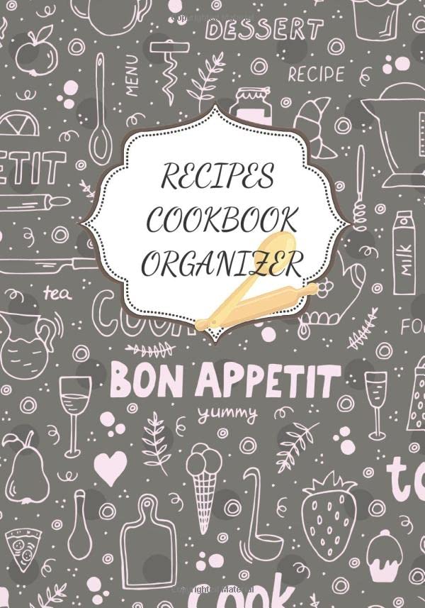 RECIPES COOKBOOK: My Favorite Recipes | Blank recipes books to Write In | Collect the Recipes You Love in Your Own Custom Cookbook with Blank Recipe ... With Gray Medium Polka Dots Background)