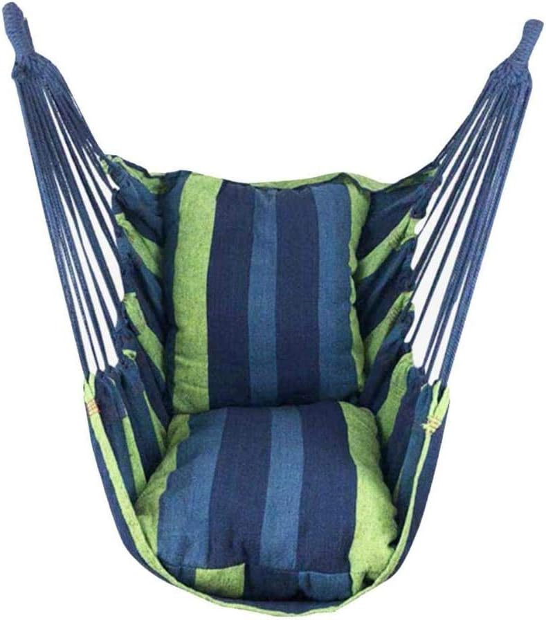 Canvas Swing Chair ，Garden Hammock, Hanging Rope Indoor Outdoor Hammocks，Cotton, Lightweight Portable