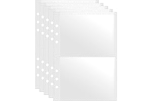 A5 Index Card Sleeves Binder Sheets - 50 Pack