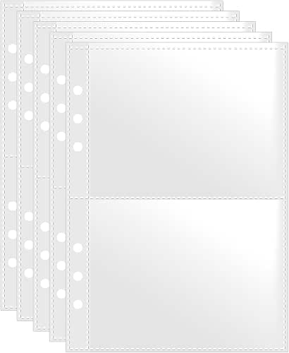 3x5 Index Card Sleeves Binder Sheets - 50 Pack |
