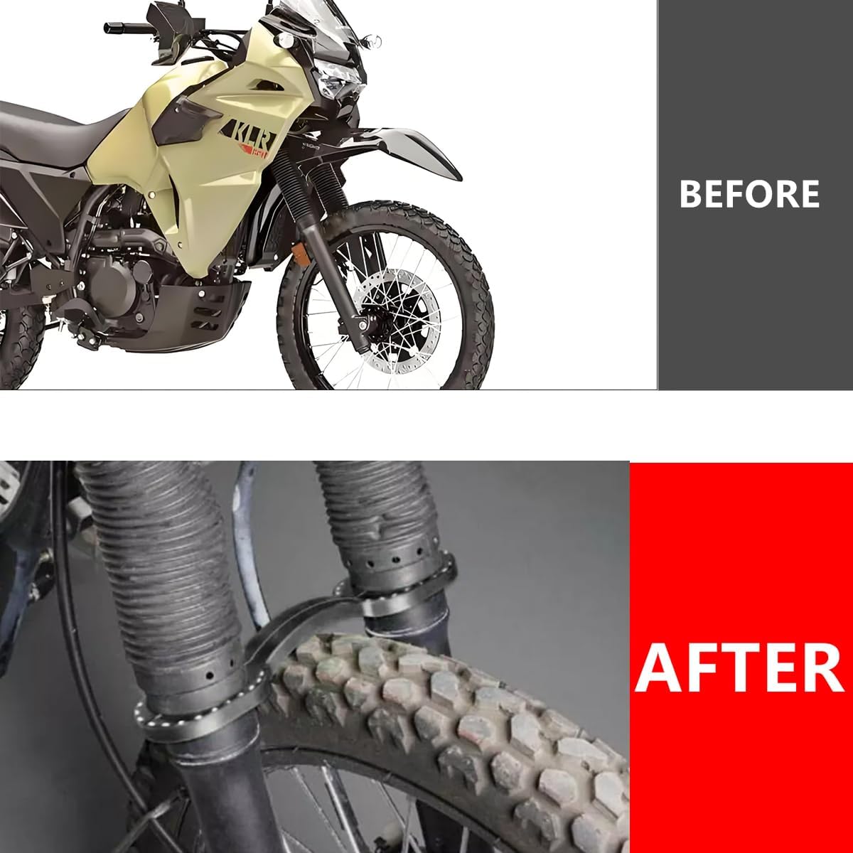 KLR650 Front Suspension Stabilizer Compatible with KLR 650 2008-2024, CNC-machined, Fork Brace Fork Stabilizer Aluminum (Black)