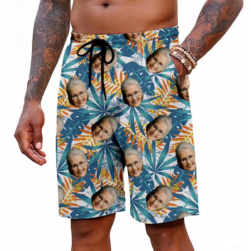 Bañador Hombre Personalizada Cara con Foto Traje de baño Hombre Personalizado Bañadores para Playa Surf calções Natacion Ropa para Calzones de banho Deporte Vacaciones