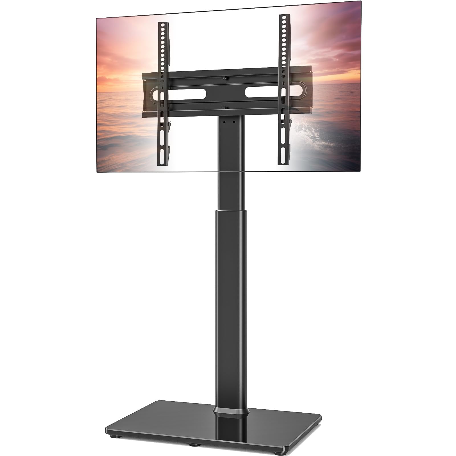 Universal Floor TV Stand with Mount 70 Degree Swivel 9 Level Height Adjustable and Space Saving Design for Most 27 to 60 inch LCD, LED OLED TVs, Perfect for Corner & Bedroom AX1006TB…
