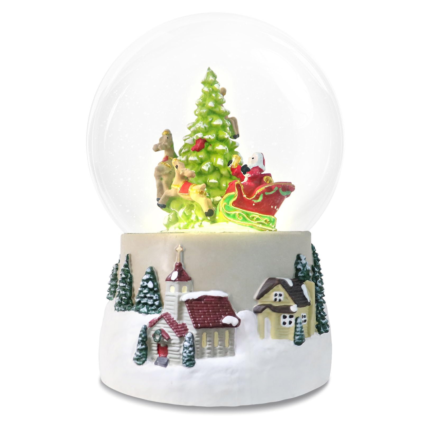 Hpoeude Winter Deer Musical Christmas Snow Globe LED Light - snow globes | Mubboo