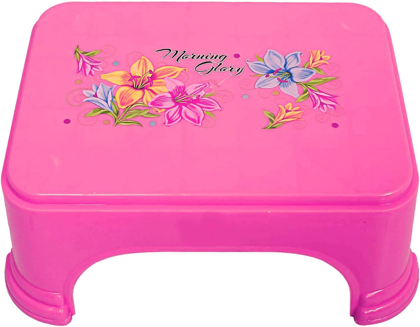 Kuber Industries Bathroom Stool|Plastic Stool for Bathroom|Anti-Slip with Strong Bearing|Pink|