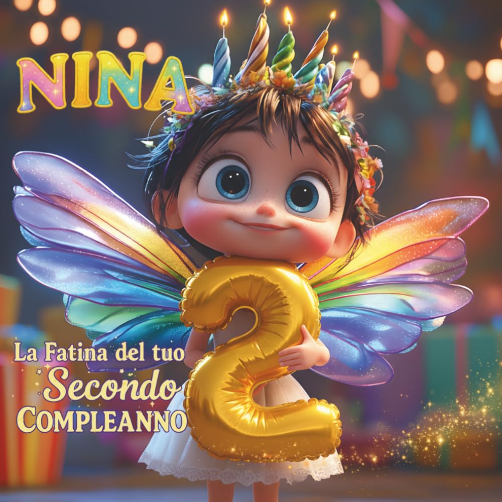 Nina, La fatina del tuo secondo compleanno: Libro personalizzabile per bambino o bambina di 2 anni – Regalo ideale per il secondo compleanno, libro personalizzato per bambini