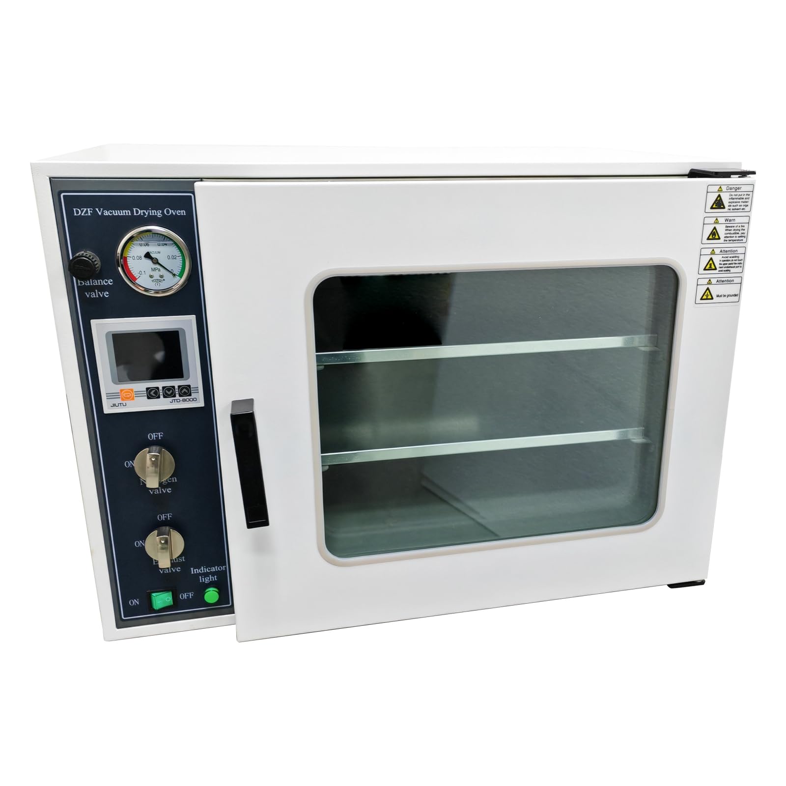BEILOCKERY 1.9 Cu Ft Digital Vacuum Drying Oven 304 Stainless Steel Industrial Laboratory Vacuum Drying Chamber with Install Nitrogen Inlet Temperature Control 2 Layers 110V