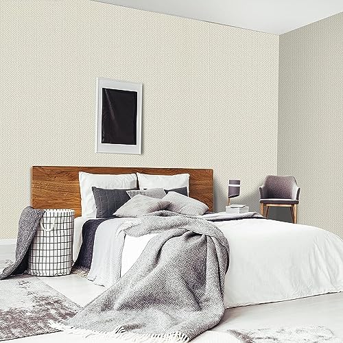 Image of ELTON Textured Solid Color Plain Wallpaper Self Adhesive Waterproof Embossed Wallpaper for Wall Livingroom Bedroom Furniture Table top, Kitcken Almirah & Doors (Cream, 45 x 600 Cms)