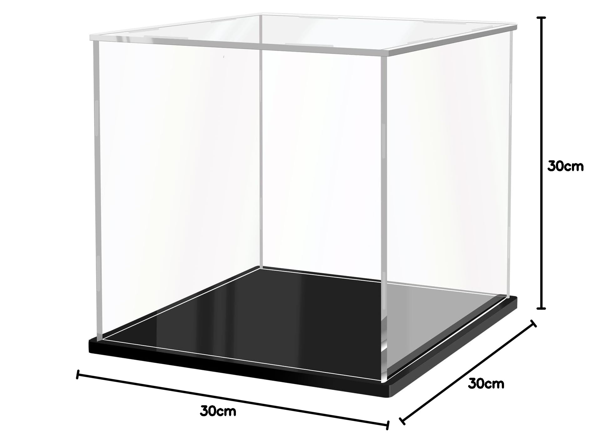 JUJOMAT Vetrina Trasparente in Acrilico Grande Scatole in Acrilico per l'Esposizione, Vitrine Protettive dalla Polvere per Figure d'Azione e Oggetti da Collezione 30*30*30cm