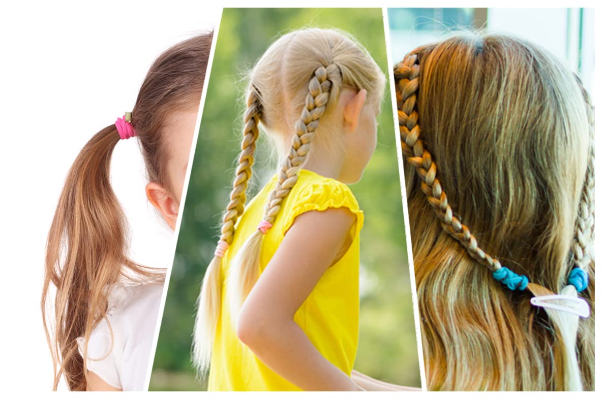 24 Fasce Elastiche Piatte Per Capelli &ndash; Colori Pastello E Blu &ndash; Cravatte Per Code Di Cavallo Ragazze
