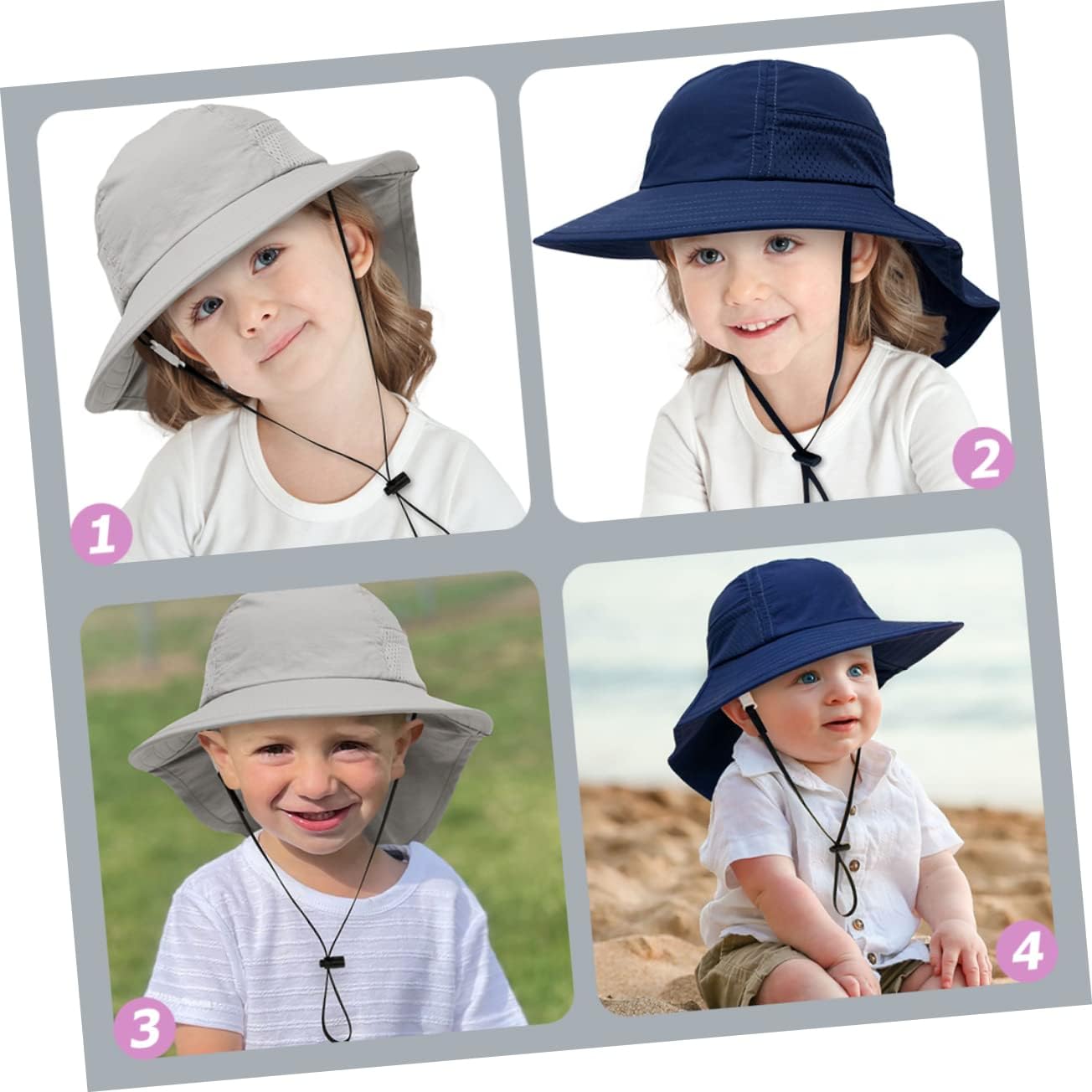 VALICLUD Beach Hat Bonnets for Babies Summer Hat for Girl Bonnets Sun Foldable Sun Bucket Beach Sun