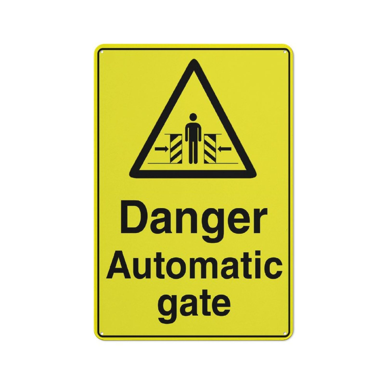Danger Automatic Gate Sign 8X12 Inch Rust Free Aluminum Easy To Read & Sturdy Keep Out Outdoor Metal Signs For Home Farm Yard