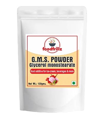 foodfrillz GMS Powder (Glycerol Monostearate) for Ice Creams, 100 g