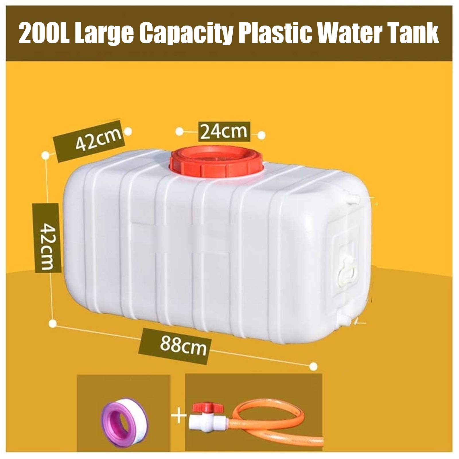Contenedor de Agua Cubos De Plástico De Calidad Alimentaria 25L/50L/100L/150L/200L Portátil Agua Potable Depósito，Senderismo Camping Picnic Travel BBQ Tanques De Almacenamiento De Agua Domé(Size:200L)