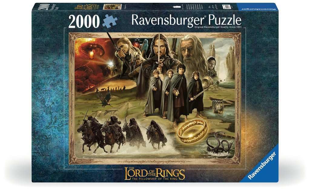 Ravensburger Lord of The Rings: The Fellowship of The Ring 2000 Piece Jigsaw Puzzle for Adults | Vibrant Imagery | Unique Softclick Technology | Sustainably Sourced Materials | 16927