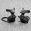 OwnMy 2 Cast Iron Little Mouse Garden Sculptures Outdoor Black Mice Statues Hollow Carved Desktop Ornaments Figurines, Decorative Creative Animal Figurine Indoor Outdoor Statues for Patio Home Decor #3