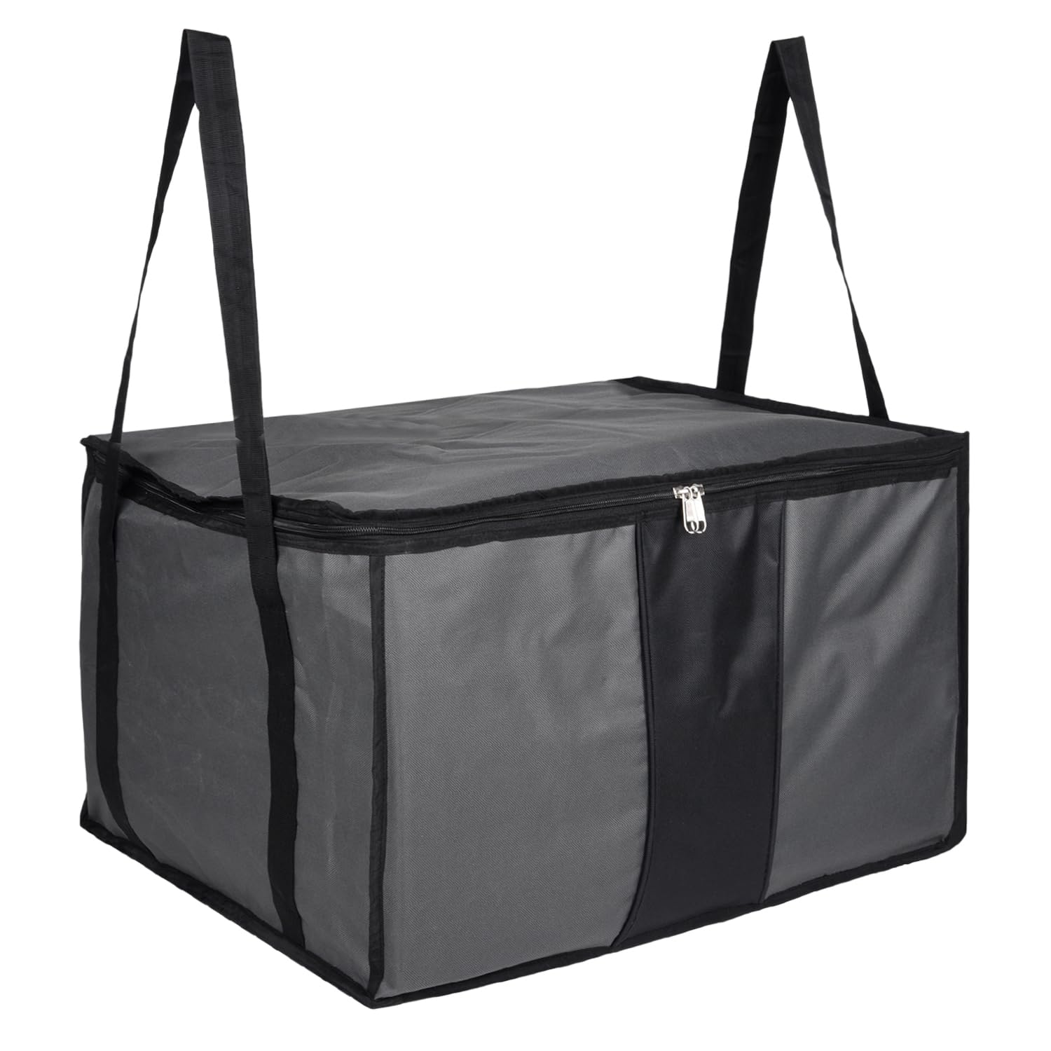 Kuber Industries Storage Bag | Rexine Travel Storage Organizer | Foldable Underbed Storage Bag | Zipper Storage Bag For Clothes with Handle | Extra Large | Gray-image-11