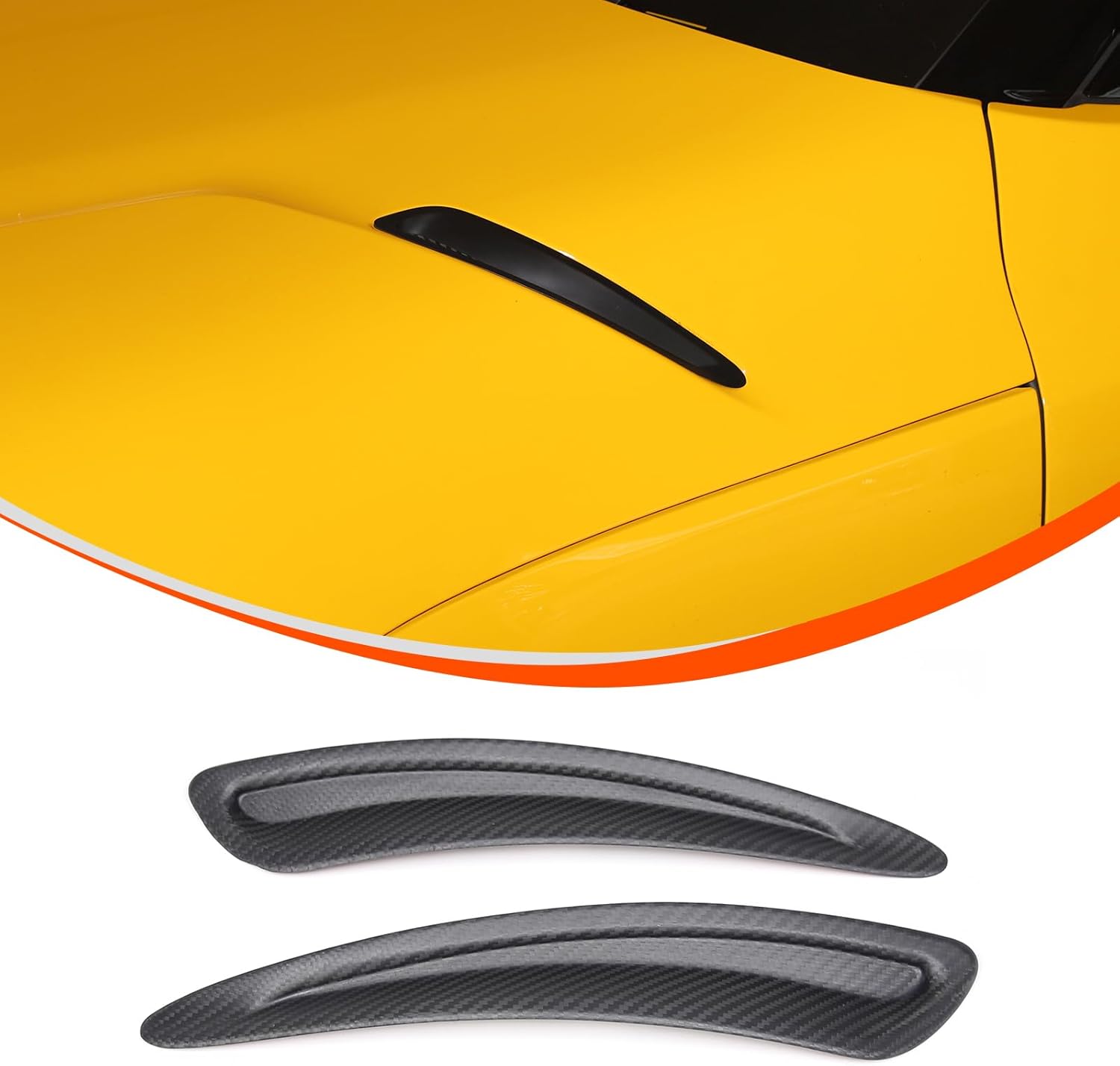 Real Carbon Fiber Car Front Hood Vents fits Exterior Decoration Accessories for Toyota Supra GR A90 A91 MK5 2018 2019 2020 2021 2022 2023 2024 Hood Vent Air Flow Intake Body Kits (Black Carbon Fiber)