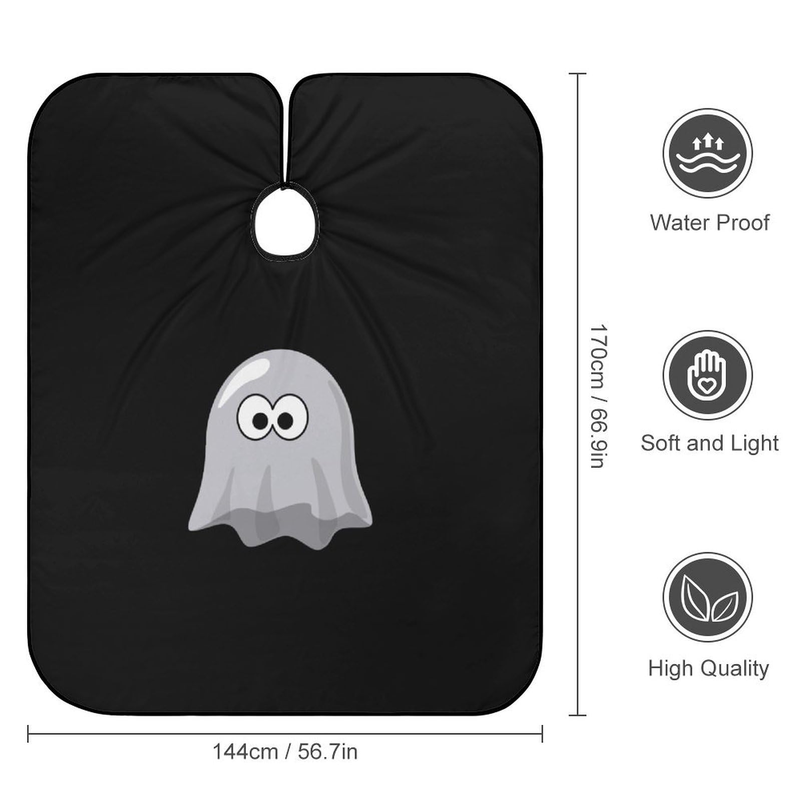 Boo Ghostly Hair Cutting Cape for Men Women Waterproof Barber Cape Adjustable Salon Haircut Capes