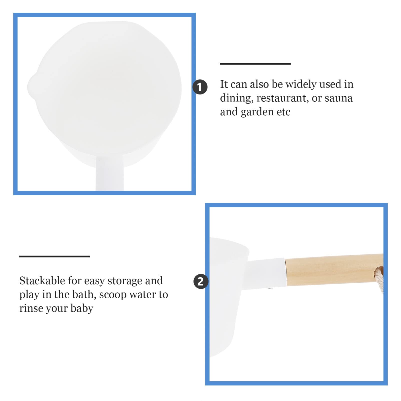 Hemoton Home Accessories Plastic Wood Bathing Ladle Spoons Kitchen Accessories Bathroom Water Scoop Cup Shampoo Bath Spoon Home Essential Water Scoop