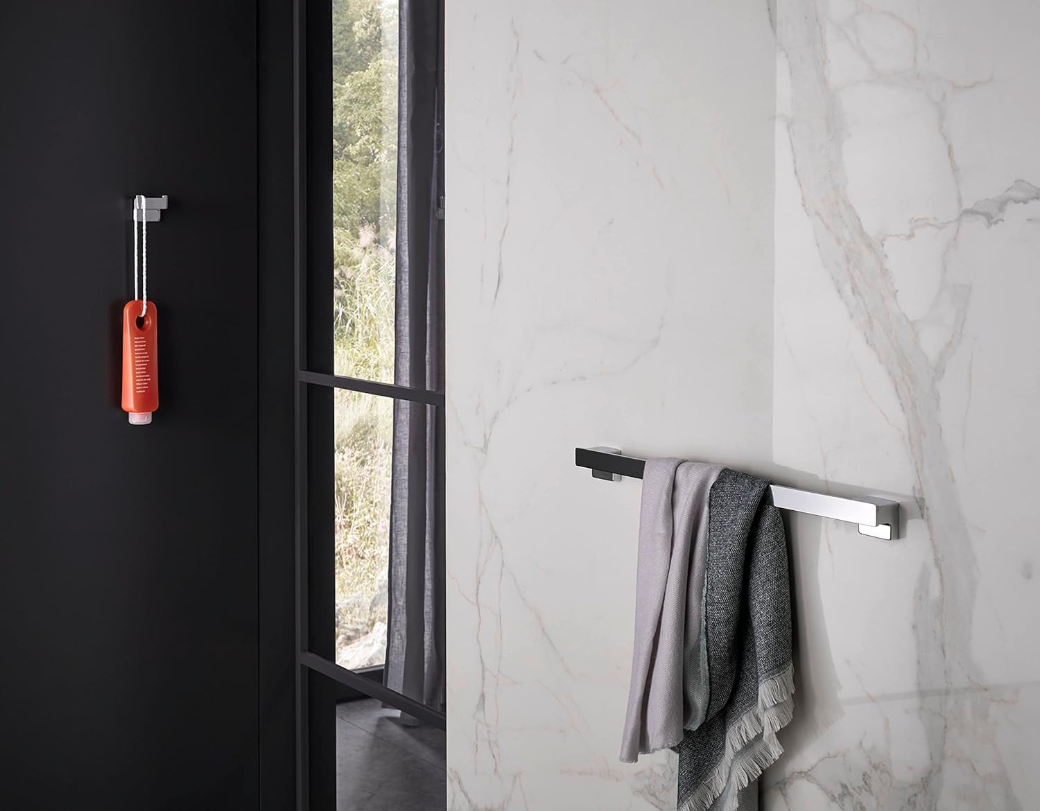 EMCO Toallero de Pared para baño, 800 mm, de Metal, para Toallas de Mano y baño, Cromado