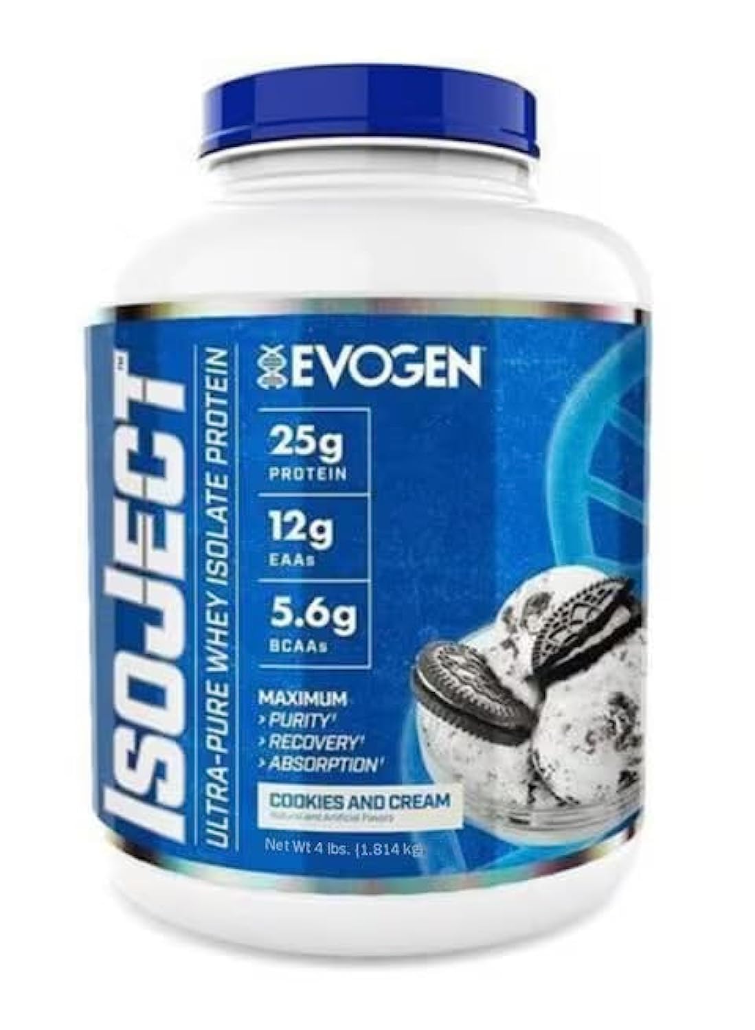 Evogen Isoject | Premium Whey Isolate Loaded with Over 12g EAA, 5g BCAA, Ignitor Enzymes, Recovery, Shakes, Smoothies | Cookies & Cream 55 Servings