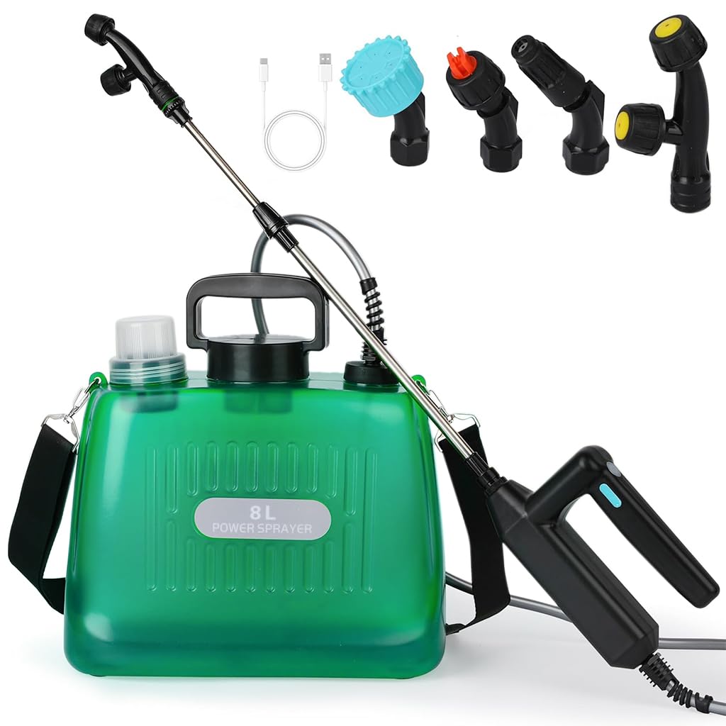 HASTHIP® 8L Electric Garden Sprayer Pump - Pressure Agriculture Sprayer Pump - Water Spray for Plants - USB Rechargeable Spray Pump with 4 Mist Nozzles - Portable Backpack Sprayer for Lawn & Garden (B0DB1391CN) Amazon Price History, Amazon Price Tracker
