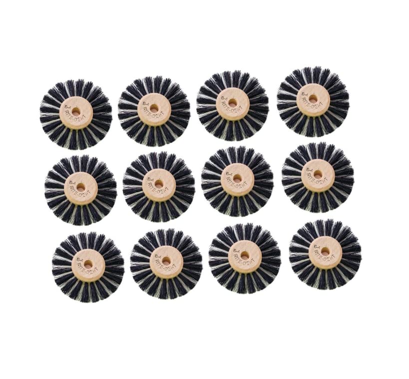 Lathe Round Bristles Brush Size B4 Wood Center 1 Row of Bristles 12 Brushes Per Pack - Dental Lab