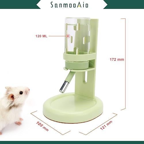Miniatura 8 de Botella de agua de hámster sin goteo para tanque de vidrio, botella de agua de pie para hámsters, alimentador de agua para hámsterescerdos de
