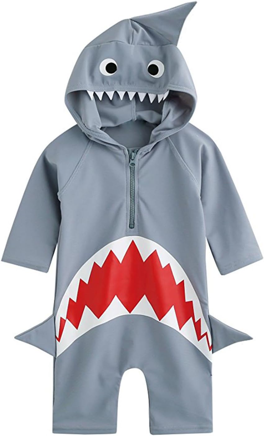Baby Boys Girls Shark Swim Rash Guard Swimsuit Costume Sun Protection Swimwear-L