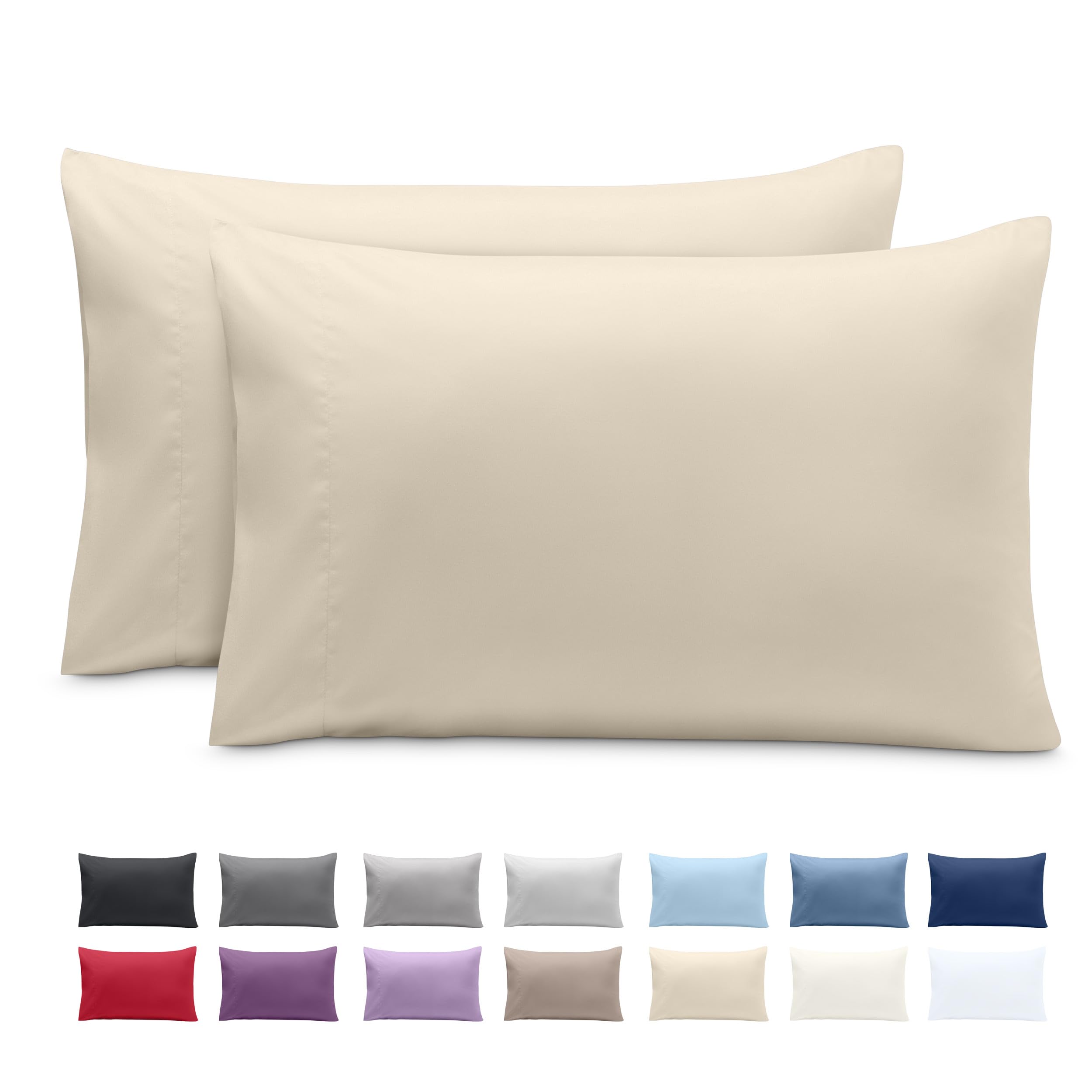 Bare Home Pillowcases Envelope (Standard Set of 2, Sand)