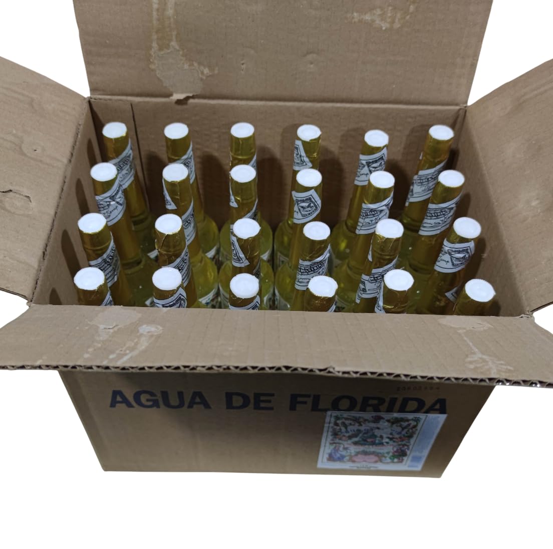 Caja 24 Botellas Agua Florida 270 ml 100% Colonia Original Perú Amarilla Murray & Lanman, Botella de plástico